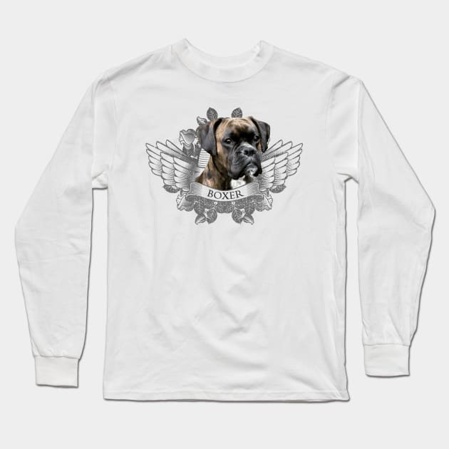 Boxer dog Long Sleeve T-Shirt by Nartissima